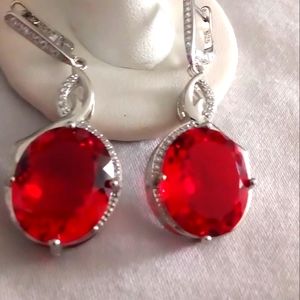 High quality red ♥️ topaz earrings